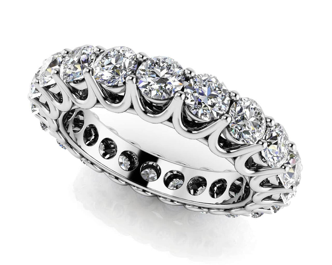 Unique Shared Prong Diamond Eternity Ring Diamond  with 3.61 ct.(finished) 3.7mm