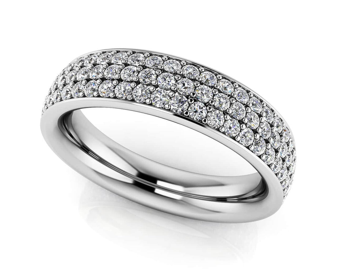 Enchanting Three Row Eternity Wedding Band Diamond  with 1.18 ct.(finished) 1.2mm