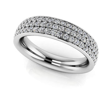 Enchanting Three Row Eternity Wedding Band Diamond  with 1.18 ct.(finished) 1.2mm