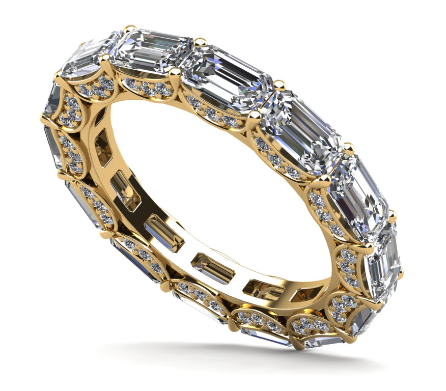 Diamond Eternity Ring With Sash Setting Diamond  with 6.02 ct.(finished) 5x3mm, 1mm