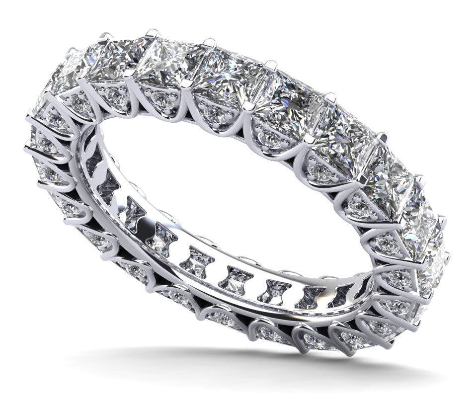 Princess Sunbeam Diamond Eternity Ring Diamond  with 2.70 ct.(finished) 1.1mm, 2.5mm
