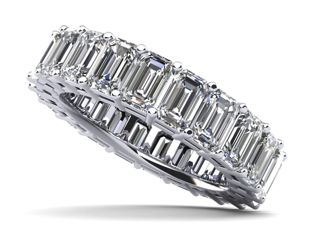Emerald Cut Classic Diamond Eternity Ring Diamond  with 8.80 ct.(finished) 5x3mm
