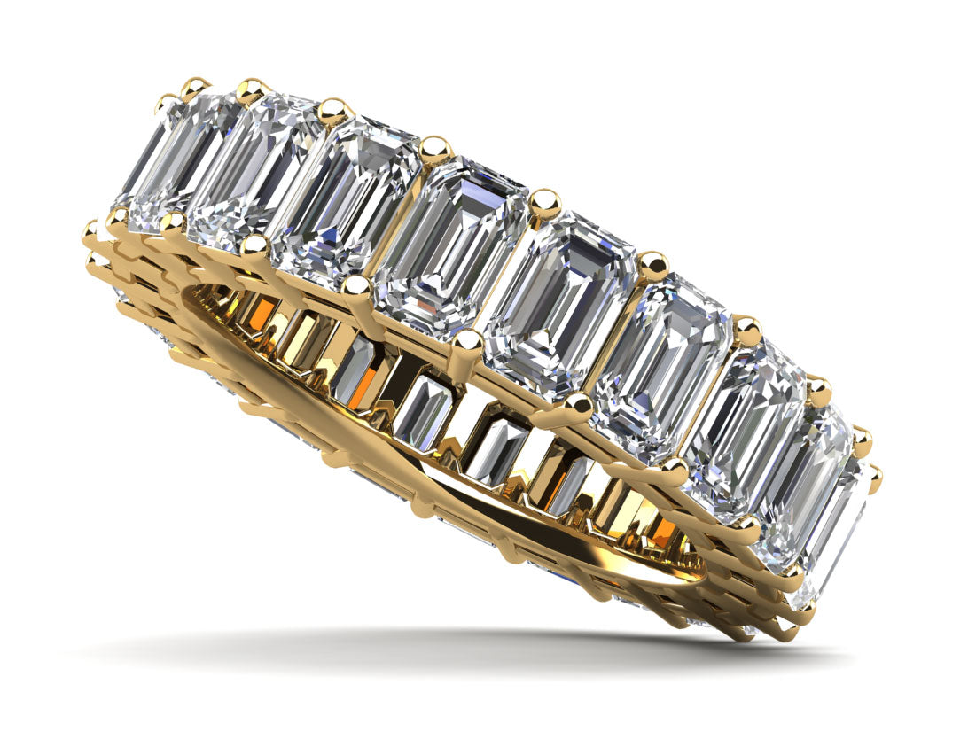 Emerald Cut Classic Diamond Eternity Ring Diamond  with 8.80 ct.(finished) 5x3mm