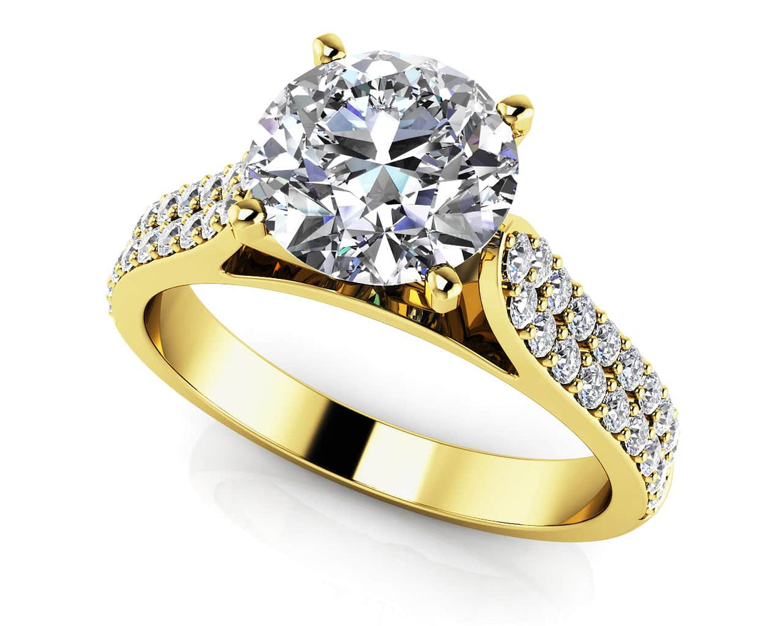 Splendid Romance Two Row Diamond Engagement Ring Lab-Grown Diamond  with 1.63 ct. (1.25 ct. center diamond)