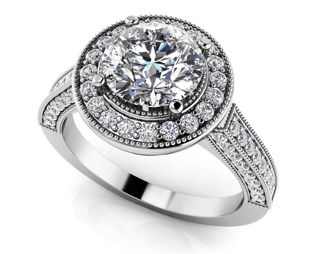 Vintage Glamour Diamond Engagement Ring Lab-Grown Diamond  with 1.25 ct. (0.75 ct. center diamond)