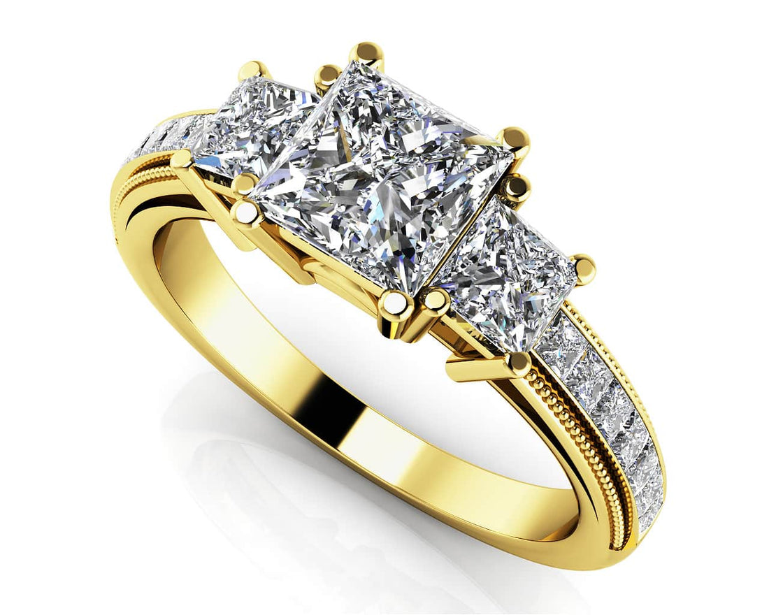 Dazzling Princess Diamond Engagement Ring Diamond  with 3.81 ct. (2.00 ct. center diamond)