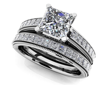 Princess Bride Bridal Set Lab-Grown Diamond  with 2.88 ct. (2.00 ct. center diamond)