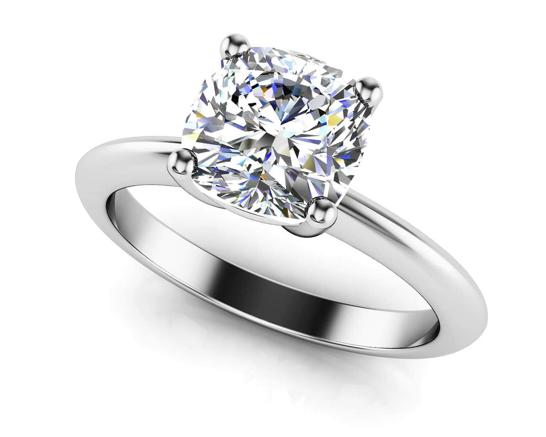 Captivating Cushion Cut Solitaire Engagement Ring Lab-Grown Diamond  with 1.25 ct.(finished) 6mm