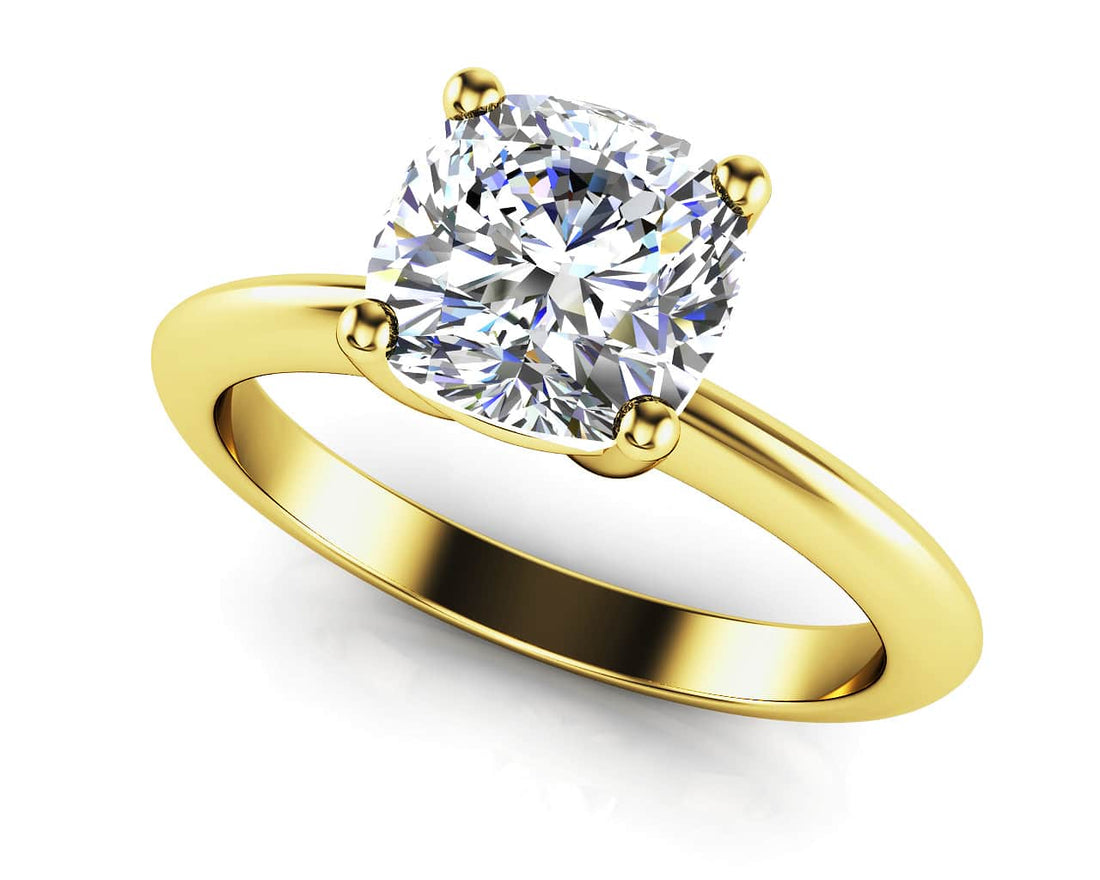 Captivating Cushion Cut Solitaire Engagement Ring Lab-Grown Diamond  with 1.50 ct.(finished) 6.5mm