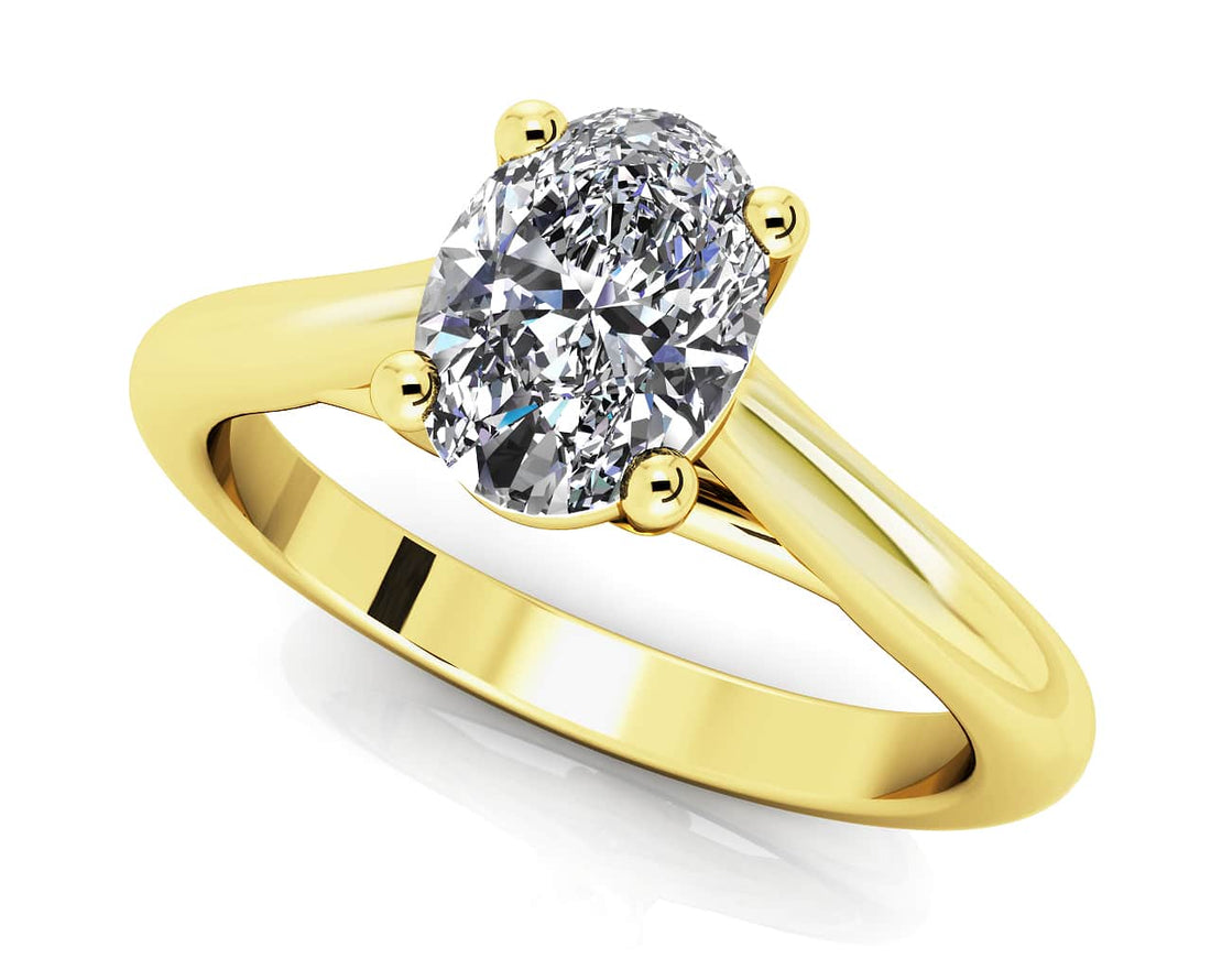 Oval Solitaire Diamond Engagement Ring Lab-Grown Diamond  with 1.60 ct.(finished) mm, 8x6mm