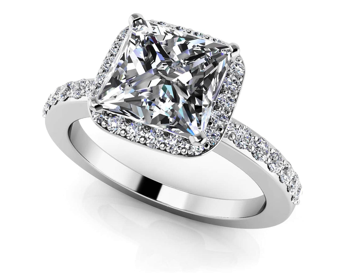 Forever Love Princess Cut Halo Engagement Ring Lab-Grown Diamond  with 1.09 ct. (0.75 ct. center diamond)
