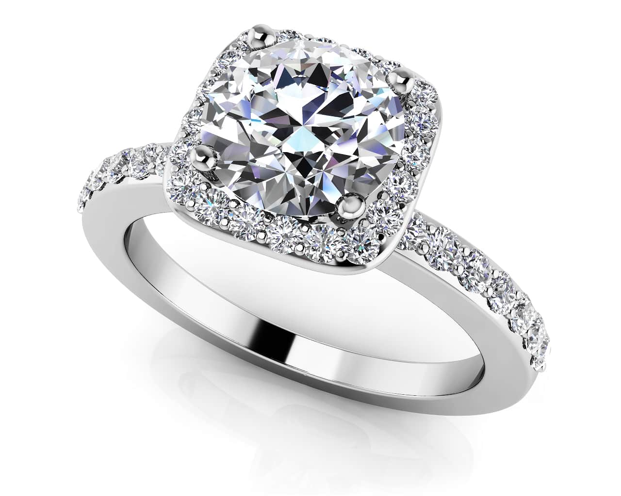 New Love Engagement Ring Diamond  with 1.09 ct. (0.75 ct. center diamond)