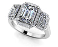 Expressive Love Three Stone Ring Diamond  with 2.76 ct. (1.50 ct. center diamond)
