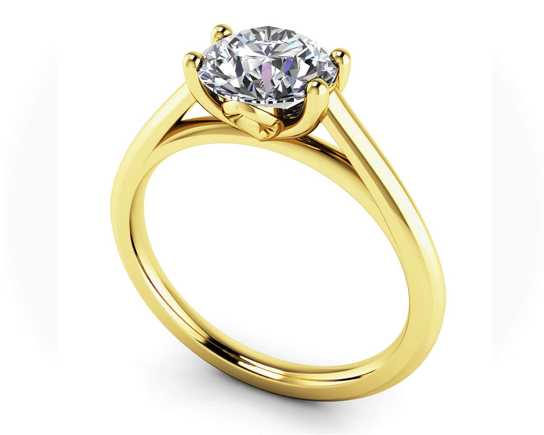 Modern Classic Round Diamond Wedding Ring Lab-Grown Diamond  with 2.00 ct. (2.00 ct. center diamond)