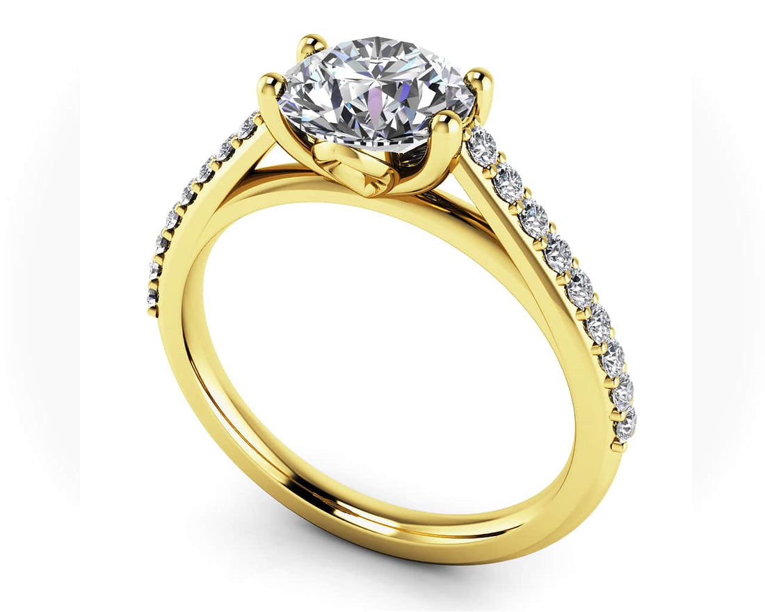 Modern Round Diamond Engagement Ring Lab-Grown Diamond  with 2.18 ct. (2.00 ct. center diamond)