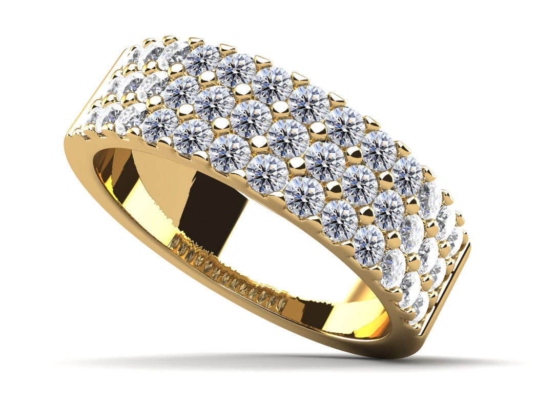 Three Row Brilliance Diamond Ring Diamond  with 0.98 ct.(finished) 1.8mm