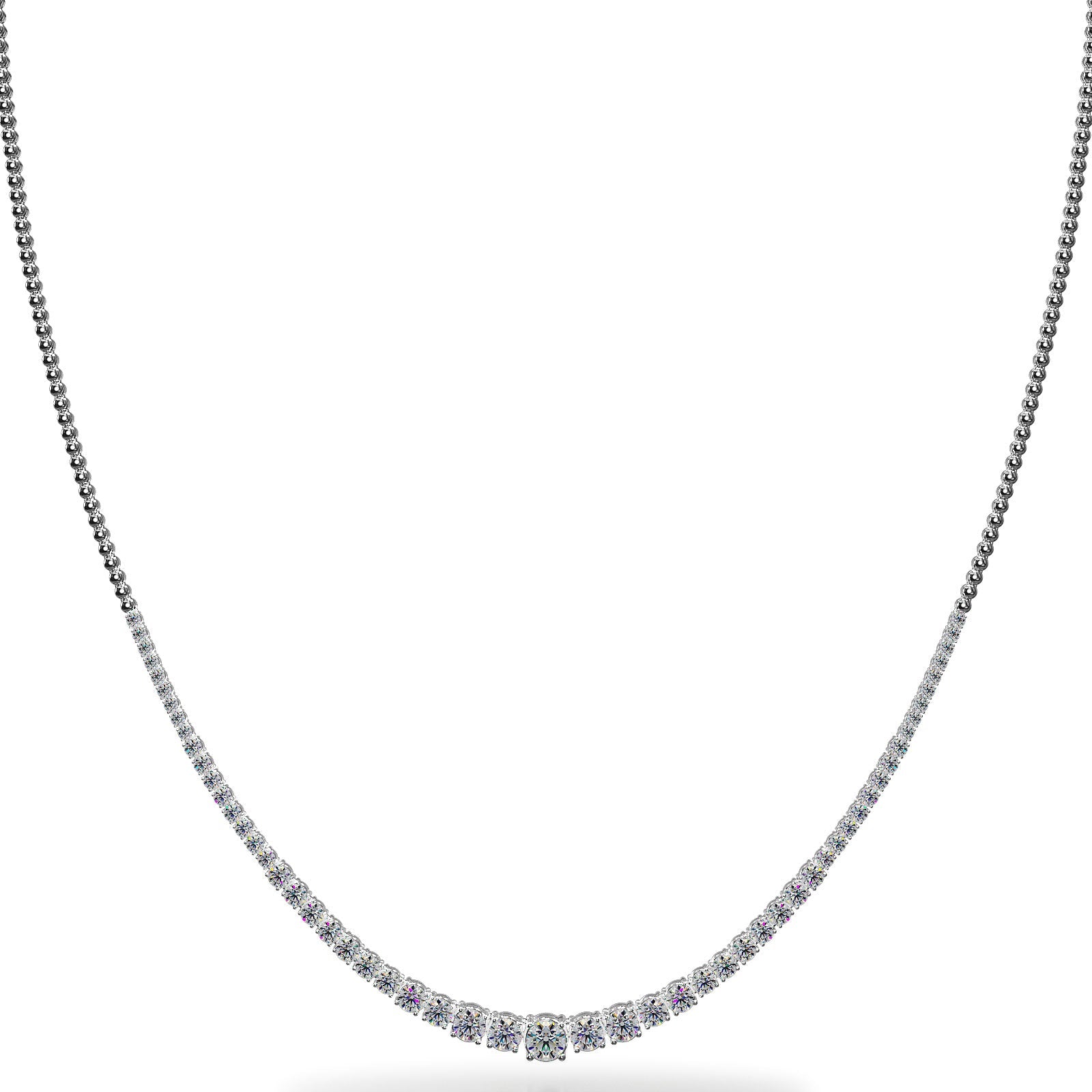 Graduated Diamond Necklace With Shiny Links Diamond  with 9.06 ct.(finished)