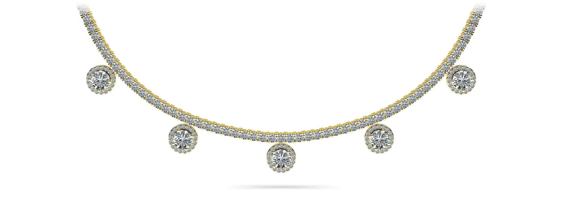 Captivating Diamond Tennis Necklace Diamond  with 8.53 ct.(finished) 1mm, 2.2mm, 4.5mm