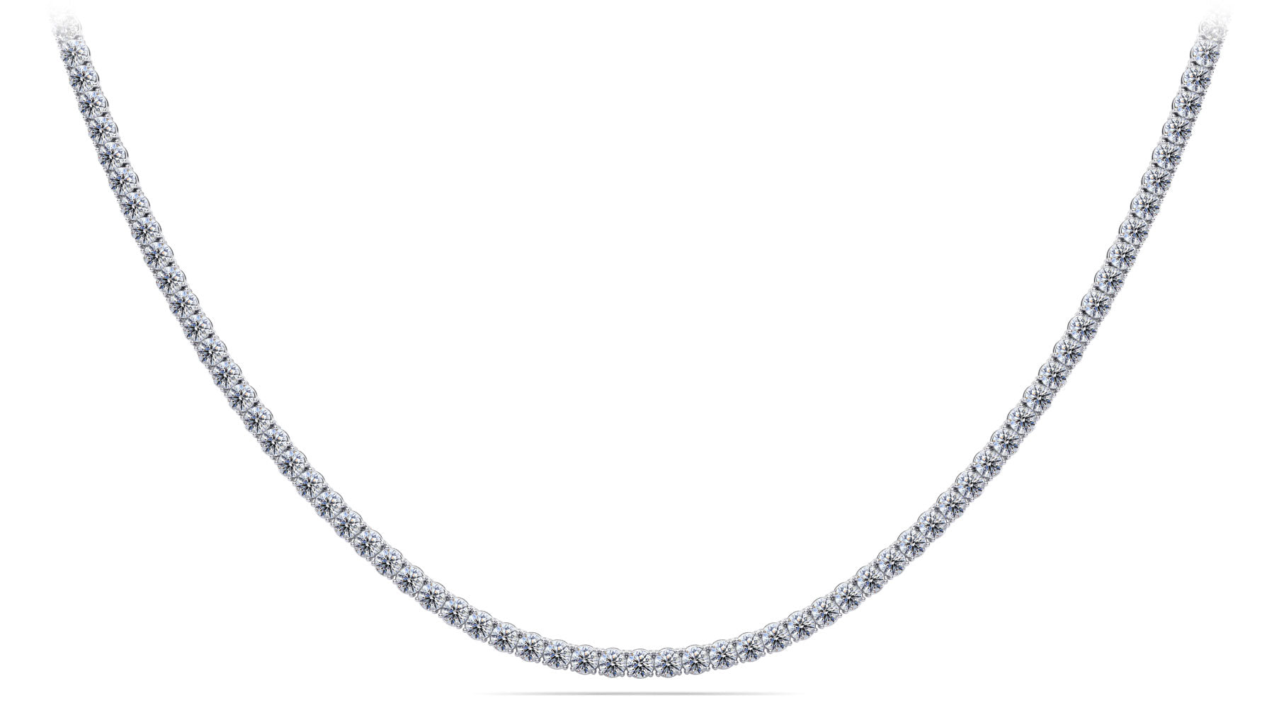 4 Prong Riviera Diamond Necklace Lab-Grown Diamond  with 8.70 ct.(finished) 2.5mm