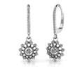 Diamond Starburst Shephard Hook Earrings Lab-Grown Diamond  with 0.72 ct.(finished) 1.5mm, 2.7mm