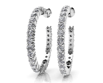 Timeless Diamond Hoop Earrings Lab-Grown Diamond  with 0.97 ct.(finished) 1.7mm