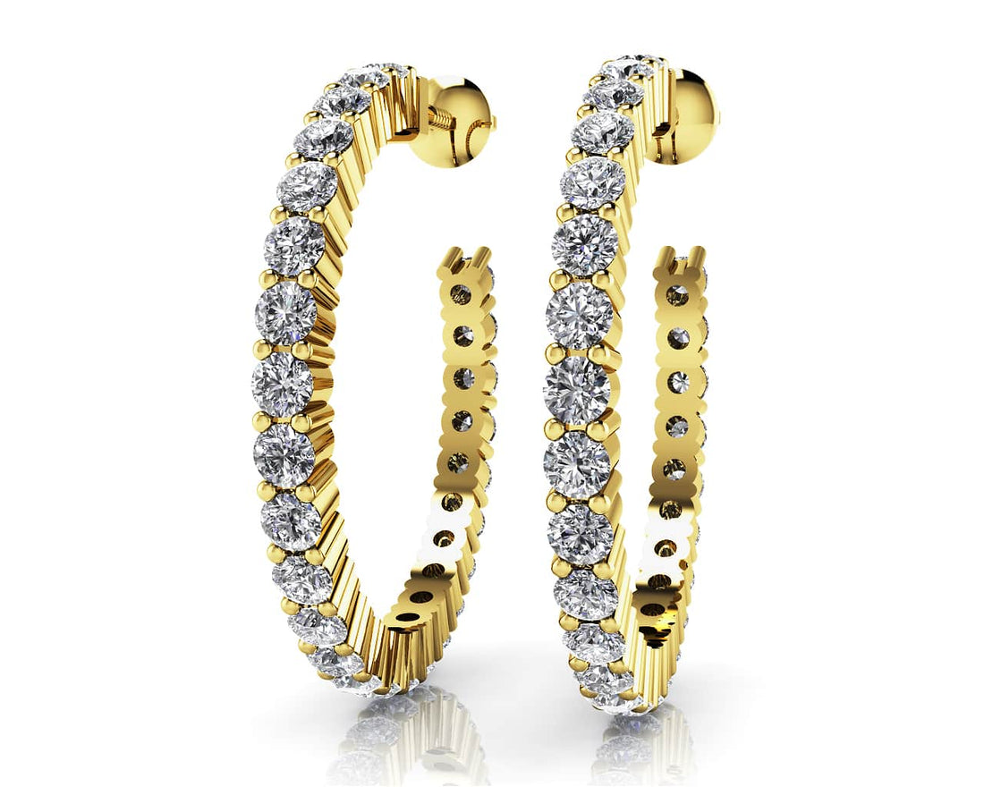 Timeless Diamond Hoop Earrings Lab-Grown Diamond  with 0.97 ct.(finished) 1.7mm