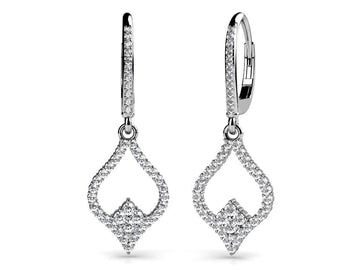 Diamond Lined Pendant Earrings Lab-Grown Diamond  with 0.77 ct.(finished) 1.2mm, 1.6mm