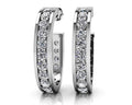 Shared Prong Set Diamond Oval Hoop Earrings Lab-Grown Diamond  with 1.48 ct.(finished) 2.2mm