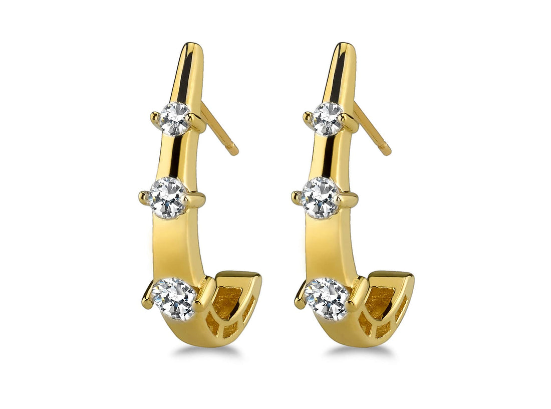 Half Scoop Diamond Earrings Diamond  with 0.76 ct.(finished) 2.5mm, 3.1mm, 3.7mm