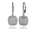 Square Shaped Diamond Cluster Earrings Lab-Grown Diamond  with 1.51 ct.(finished) 1.0mm, 1.2mm, 1.5mm
