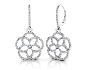 Love Blossom Diamond Earrings Diamond  with 1.11 ct.(finished) 1mm, 2.7mm