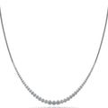 Round Bezel Set Diamond Necklace with Shiny Link Back Diamond  with 7.06 ct.(finished)