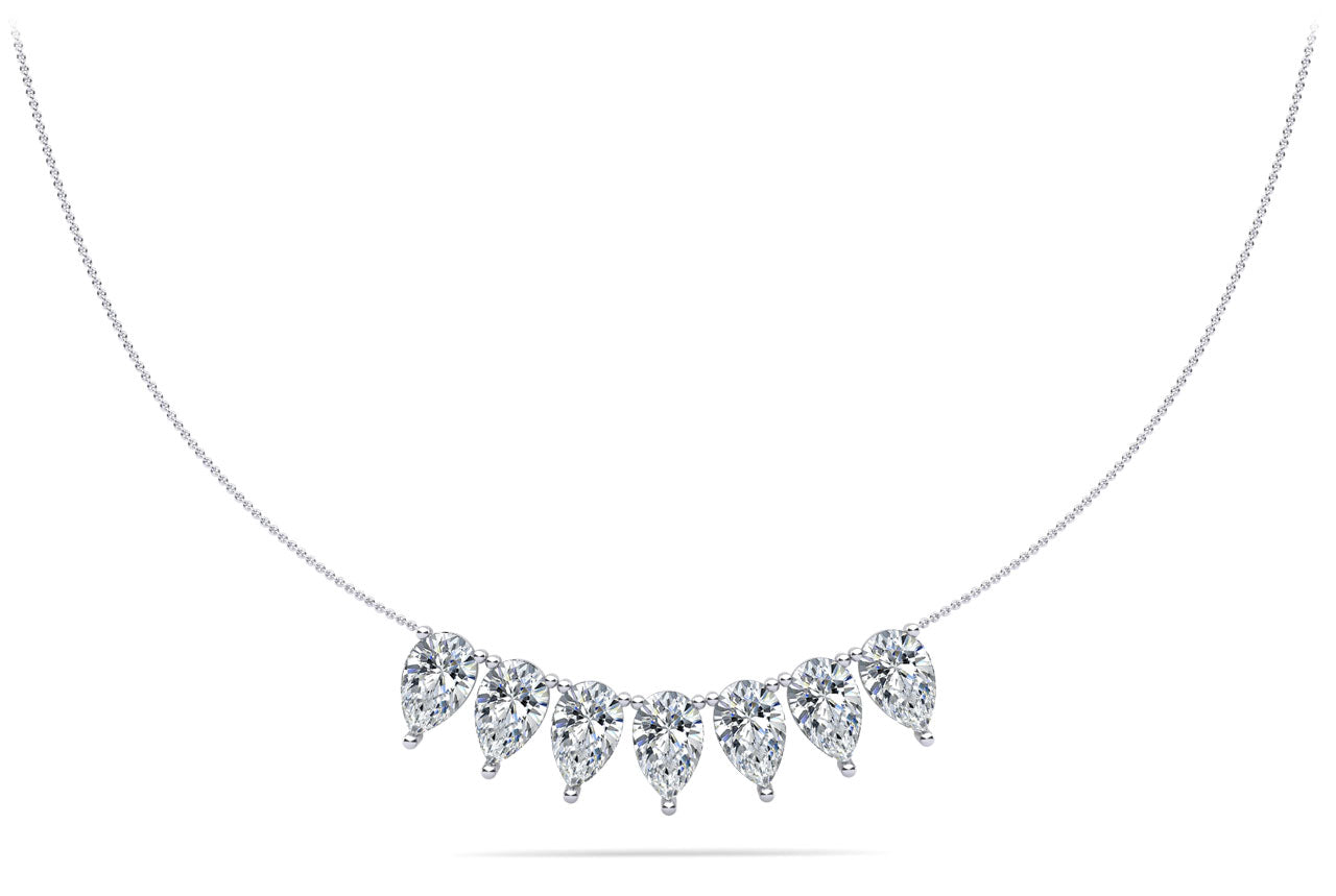 Seven Stone Pear Shape Diamond Necklace Diamond  with 7.00 ct.(finished) 8.5x5.5mm