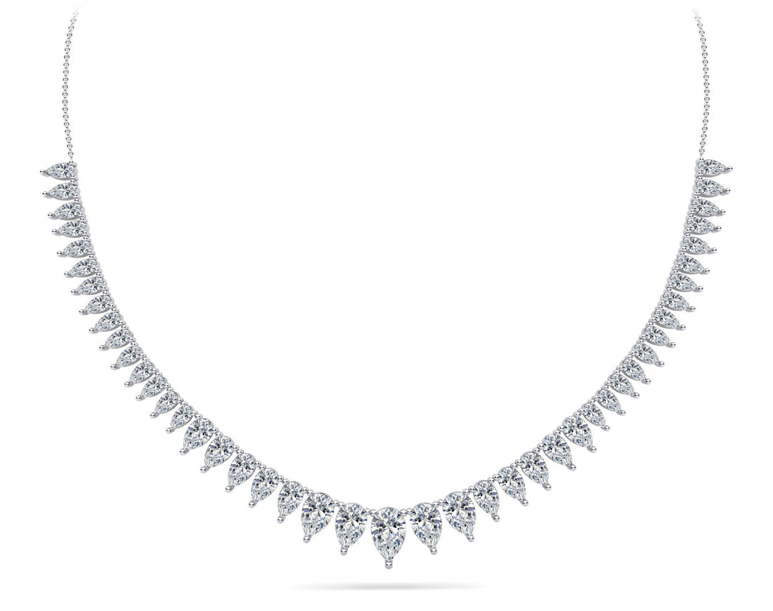 Graduated Pear Shape Diamond Necklace Lab-Grown Diamond  with 8.00 ct.(finished)
