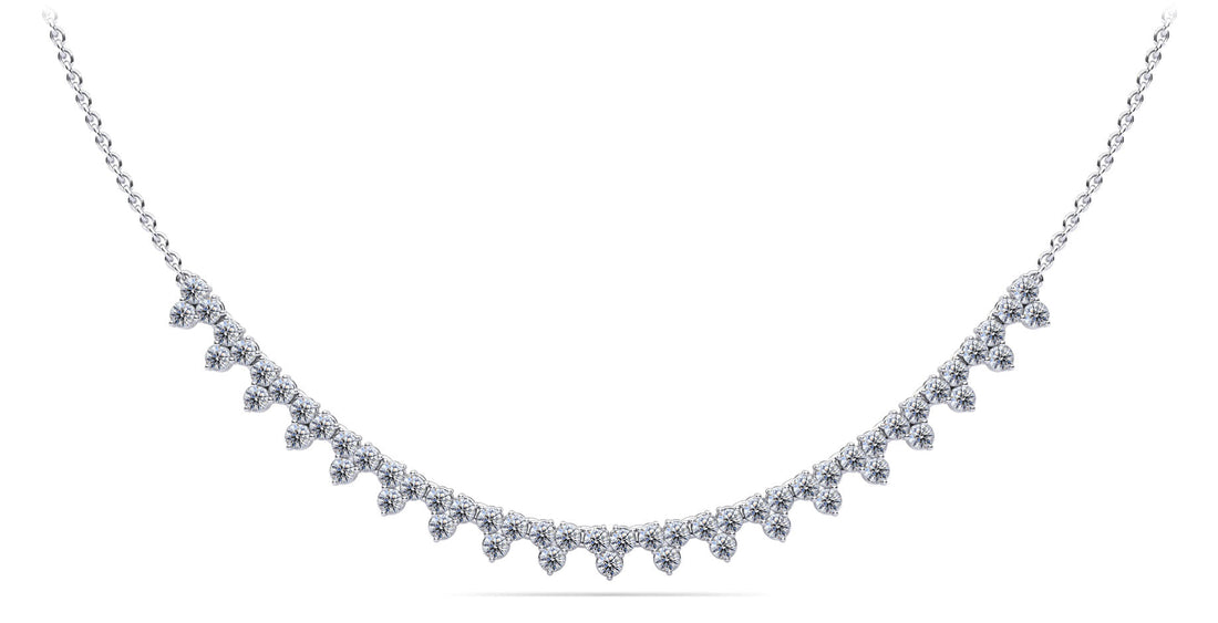 Three Stone Brilliance Diamond and Chain Necklace Lab-Grown Diamond  with 2.91 ct.(finished) 2.4mm