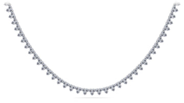 Three Stone Brilliance Diamond Necklace Diamond  with 8.91 ct.(finished) 2mm
