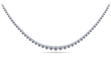 Timeless Three Prong Diamond Tennis Necklace Lab-Grown Diamond  with 12.03 ct.(finished)