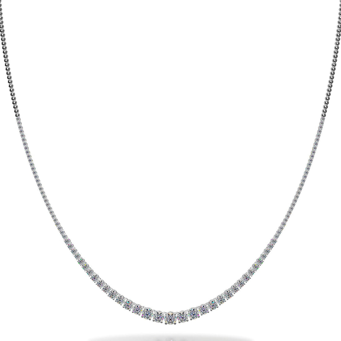 Timeless Four Prong Diamond Necklace with Shiny Links Lab-Grown Diamond  with 4.05 ct.(finished)