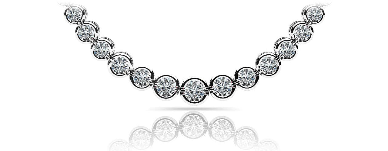 Classic Diamond Strand Necklace With Shiny Links Diamond  with 1.99 ct.(finished)