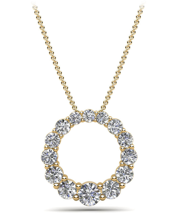 Graduated Brilliant Diamond Pendant Lab-Grown Diamond  with 3.04 ct.(finished)
