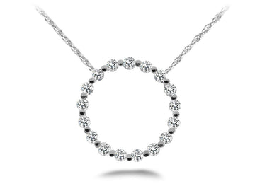 Stunning Diamond Circle Pendant Diamond  with 0.75 ct.(finished) 2.3mm