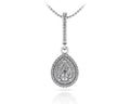 Vintage Teardrop Diamond Pendant Lab-Grown Diamond  with 0.59 ct. (0.30 ct. center diamond)