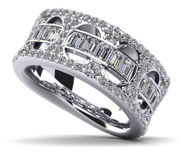 Royal Crown Diamond Anniversary Ring Diamond  with 2.21 ct.(finished) 3x2mm, 1.1mm, 2.1mm