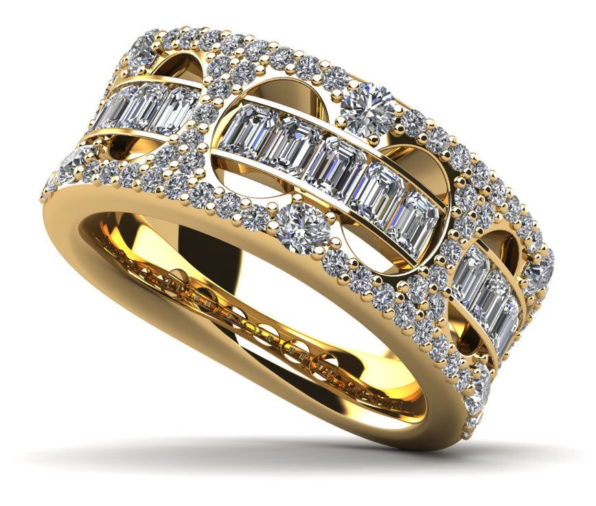 Royal Crown Diamond Anniversary Ring Diamond  with 2.21 ct.(finished) 3x2mm, 1.1mm, 2.1mm