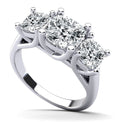 Cushion Cut Three Stone Diamond Ring Diamond  with 1.00 ct. (0.50 ct. center diamond)