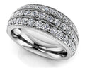 Triple Row Milgrain Edge Diamond Ring Diamond  with 1.31 ct.(finished)