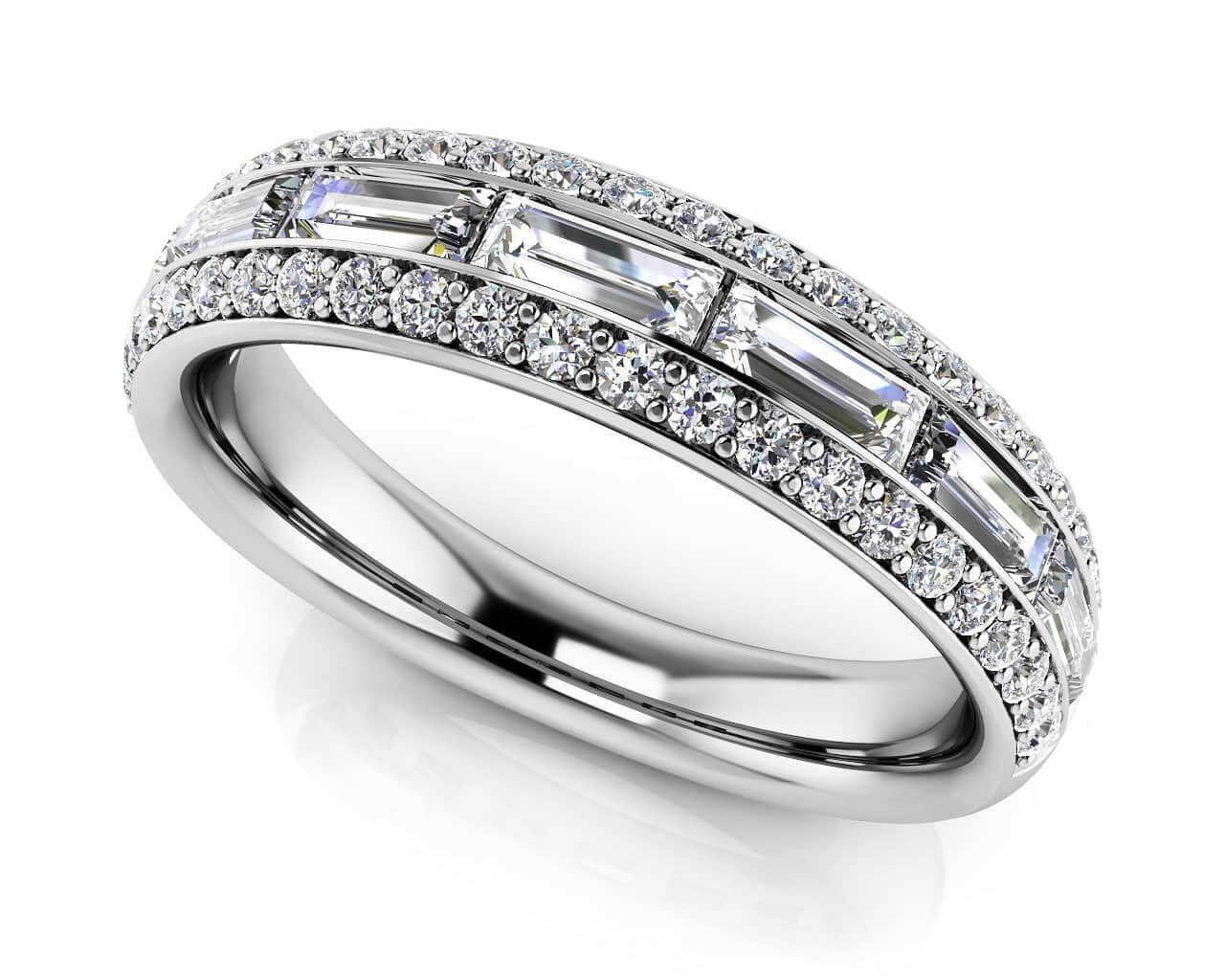 Everlasting Romance Diamond Anniversary Ring Diamond  with 0.88 ct.(finished) 4x1.5mm, 1.1mm
