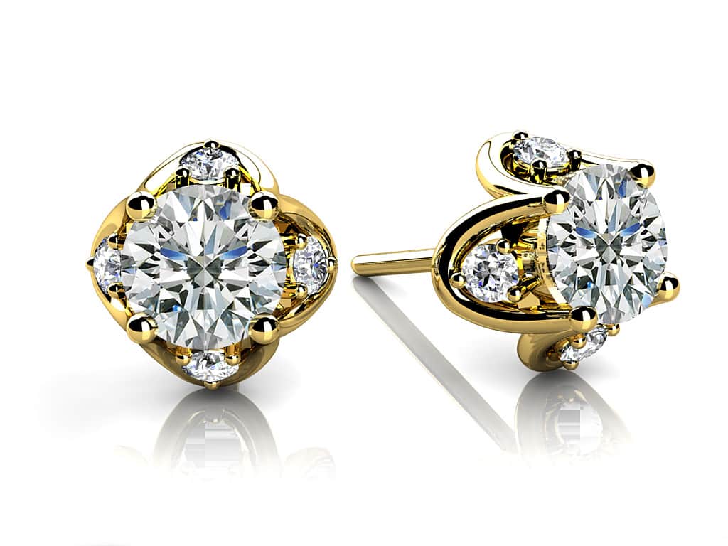 Tulip Diamond Studs Lab-Grown Diamond  with 1.76 ct. (2X0.75 ct. center diamonds)