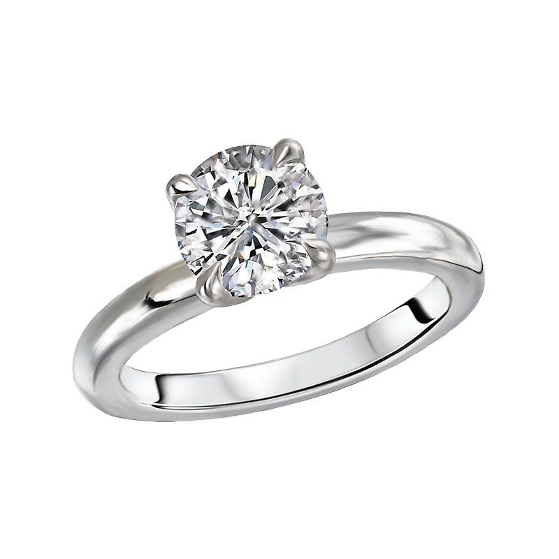 Kim Classics Solitaire Semi-Mount Diamond Ring | 14K White Gold Engagement Ring