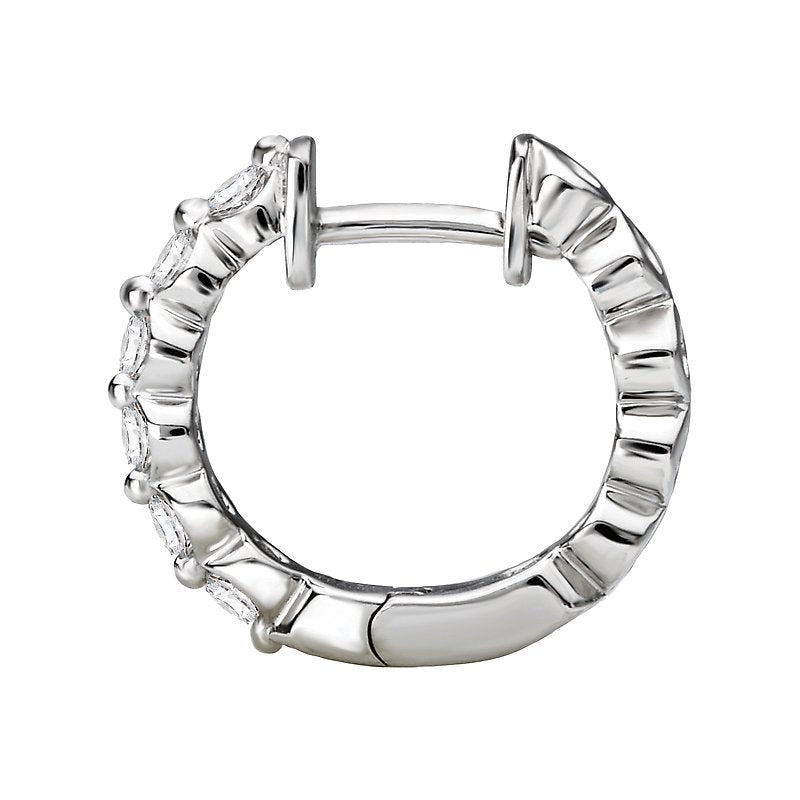 Luxora 14K White Gold Diamond Huggie Style Earrings